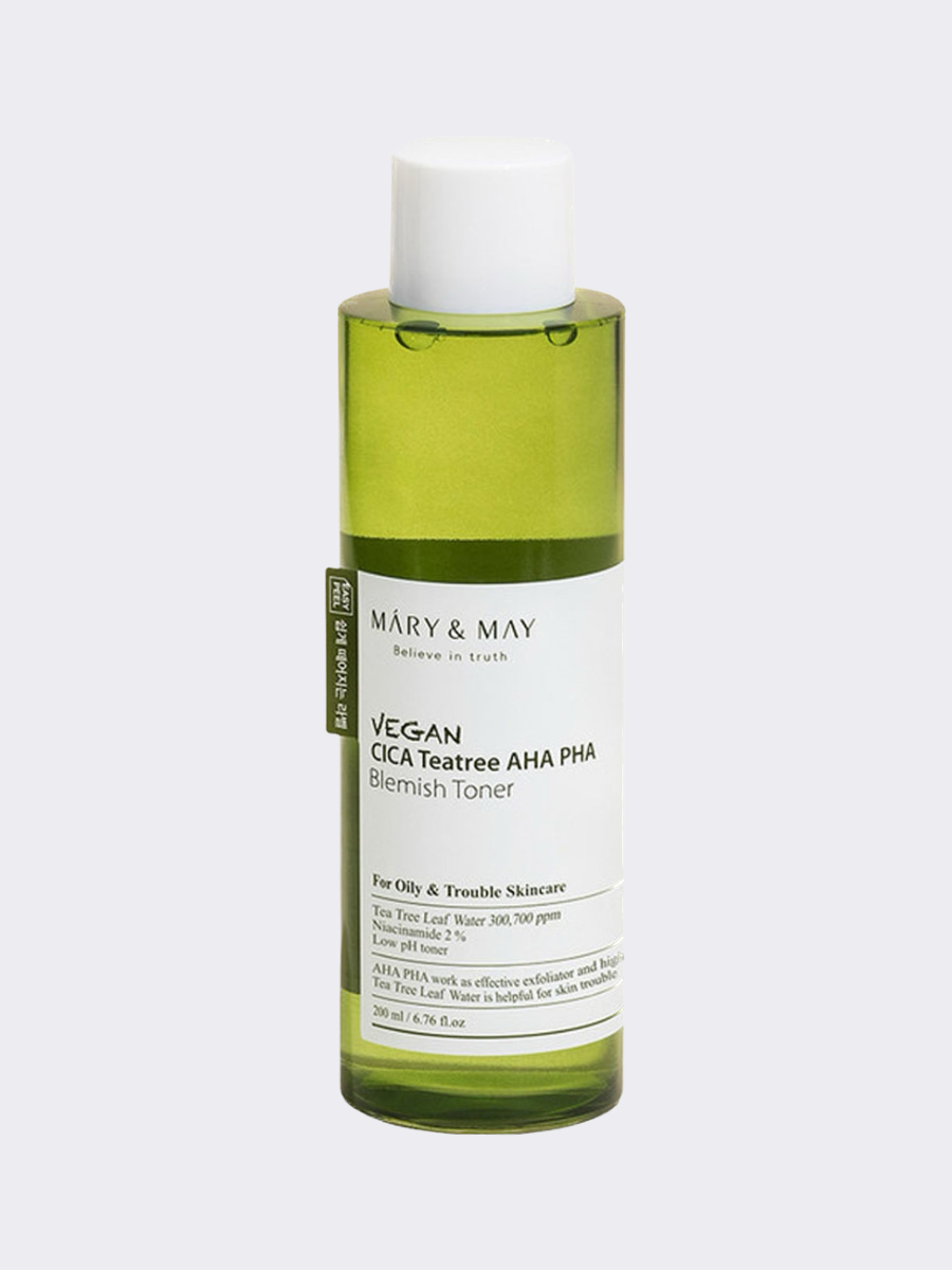 MARY&MAY Vegan CICA Tea Tree AHA PHA Toner - 200ml